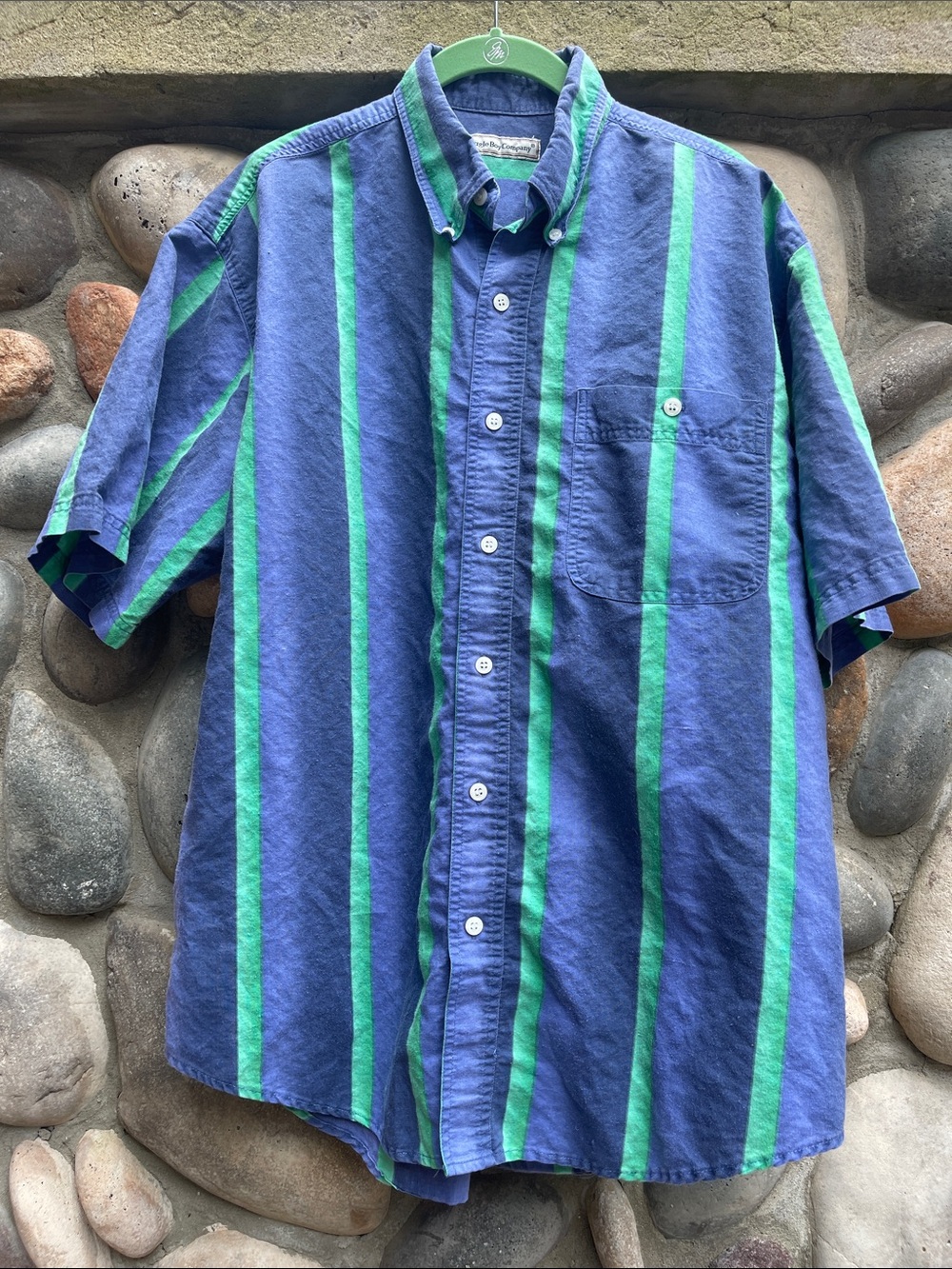 Bugle Boy Company Men’s Vintage Button Down Striped Shirt Large